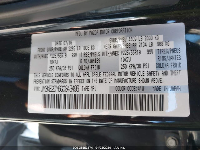 JM3KE2DY6G0843496 Mazda Cx-5 Grand Touring