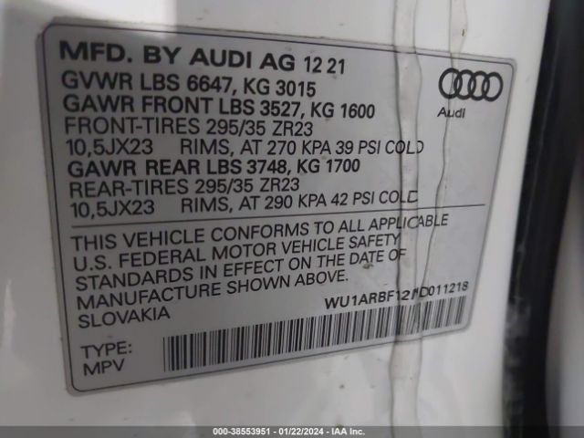 2022 AUDI RS Q8 WU1ARBF12ND011218 Photo 8