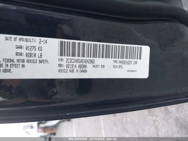 2C3CDXBG0EH242962 Dodge Charger Se