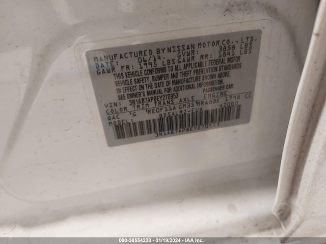 Nissan SENTRA SR 2014 3N1AB7AP8EY270953 Image 9