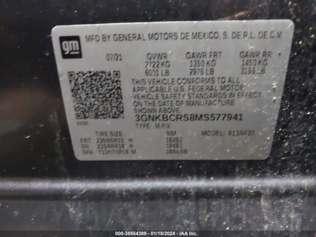 Chevrolet Blazer Fwd 2lt 2021 3GNKBCRS8MS577941 Image 9