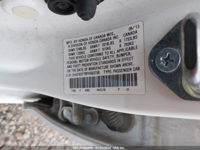 Honda CIVIC SE 2015 2HGFB2F78FH563758 Image 9