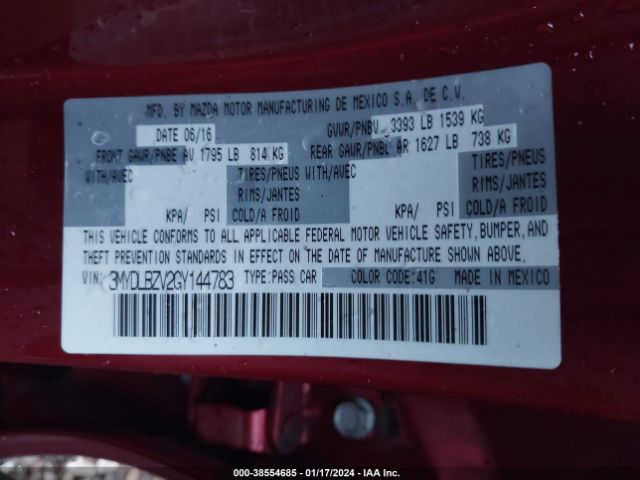 3MYDLBZV2GY144783 Scion IA