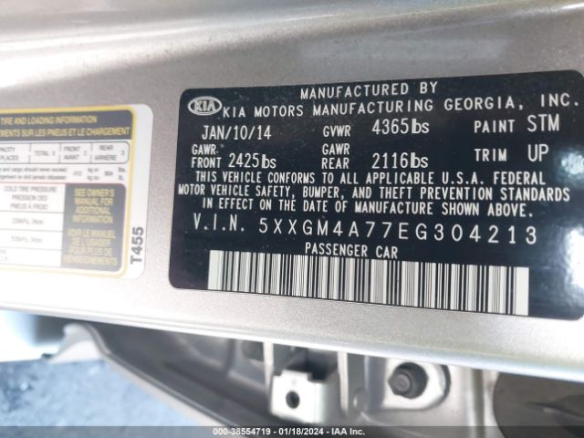 5XXGM4A77EG304213 KIA Optima Lx