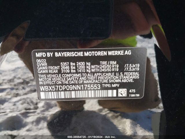 WBX57DP09NN175553 BMW X3 Xdrive30i