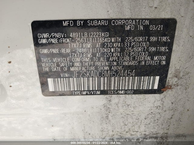 Subaru Forester 2021 JF2SKADC8MH524454 Image 9