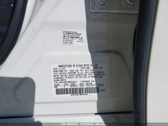 2021 INFINITI Q50 LUXE VIN: JN1EV7BP1MM704042