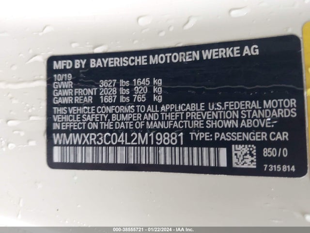 2020 MINI HARDTOP WMWXR3C04L2M19881 Photo 8