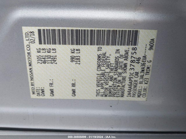 Nissan Maxima 2018 1N4AA6AP9JC378758 Image 26