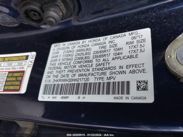 Honda CR-V LX 2017 2HKRW6H30HH217120 Image 9