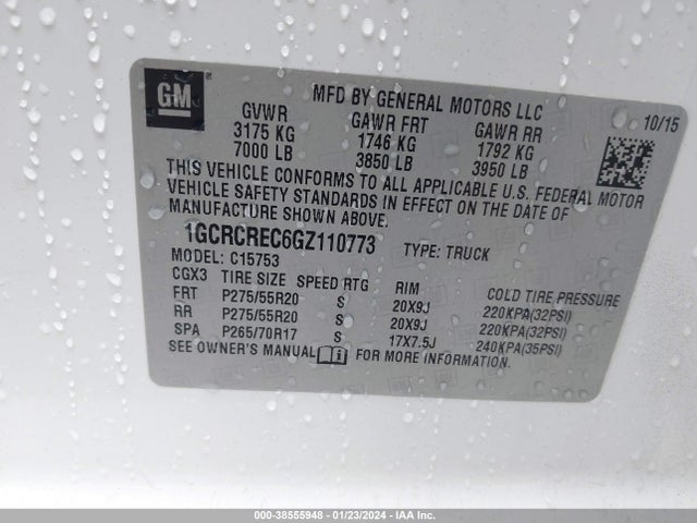 Chevrolet Silverado 1500 1lt 2016 1GCRCREC6GZ110773 Image 9