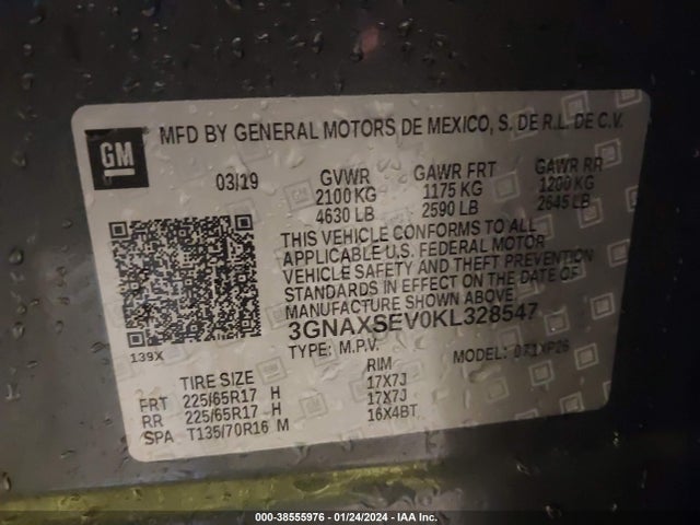 Chevrolet EQUINOX LS 2019 3GNAXSEV0KL328547 Image 9