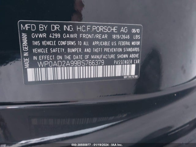 2011 PORSCHE 911 WP0AD2A99BS766379 Photo 8