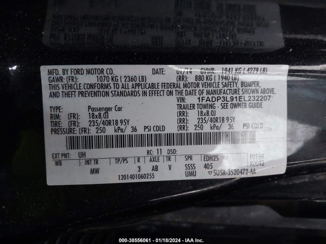 Ford FOCUS ST 2014 1FADP3L91EL232207 Image 9
