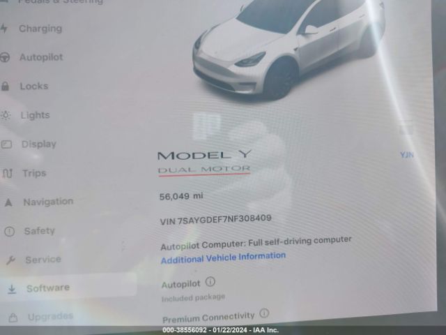 7SAYGDEF7NF308409 Tesla Model Y Performance Dual Motor All-wheel Drive