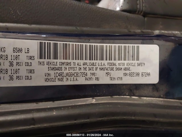 Dodge Durango Sxt Awd 2017 1C4RDJAG6HC817254 Image 9