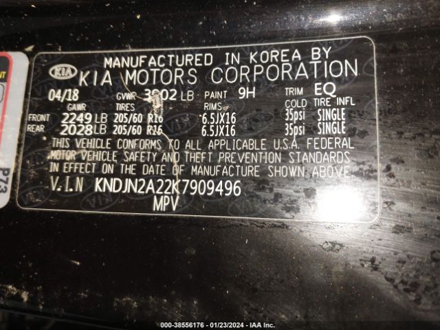 KNDJN2A22K7909496 KIA SOUL