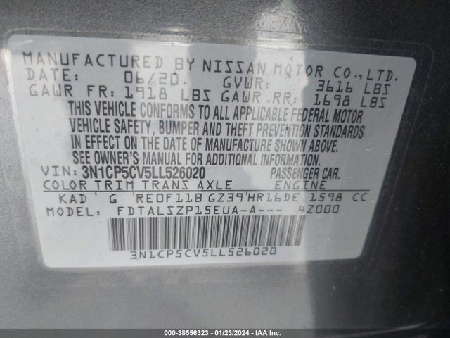 Nissan Kicks Sv Xtronic Cvt 2020 3N1CP5CV5LL526020 Image 9