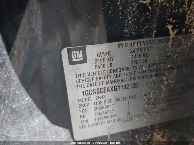 Chevrolet Colorado Lt 2016 1GCGSCEAXG1142128 Image 9