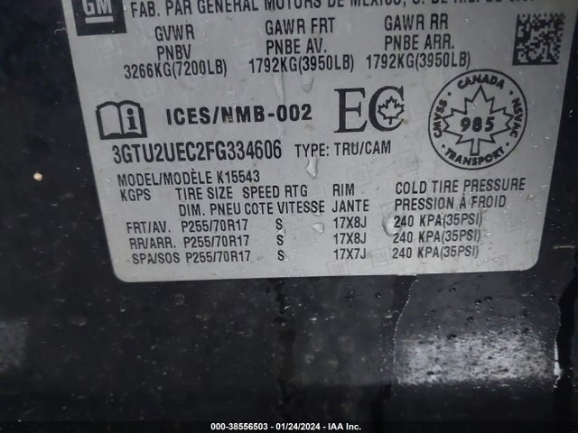 GMC Sierra 1500 Sle 2015 3GTU2UEC2FG334606 Image 9