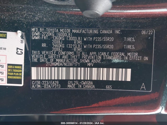 2T2HGMDA7NC087171 Lexus RX 450H