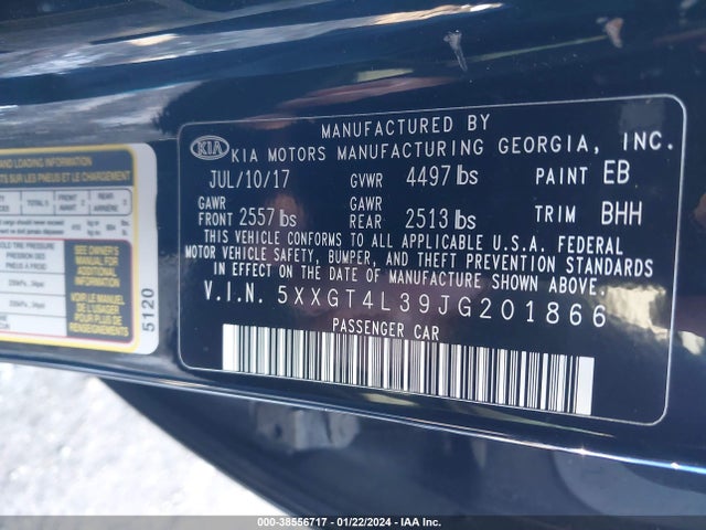 KIA Optima Lx 2018 5XXGT4L39JG201866 Image 9