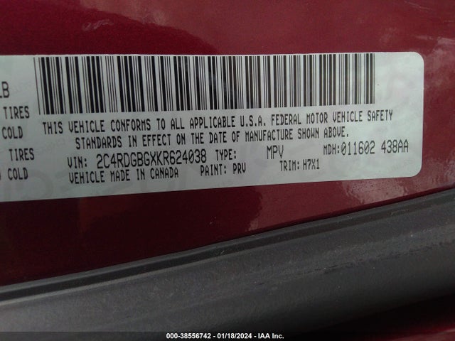 Dodge Grand Caravan Se 2019 2C4RDGBGXKR624038 Image 9