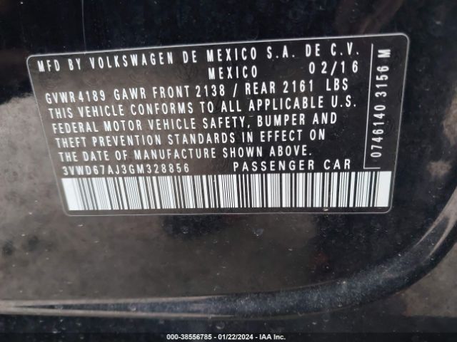 3VWD67AJ3GM328856 Volkswagen Jetta 1.4t Se