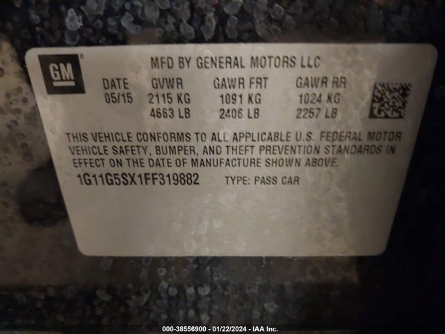 Chevrolet Malibu 2lz 2015 1G11G5SX1FF319882 Image 9
