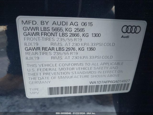 WA1D7AFP6GA014927 Audi Q5 3.0t Premium Plus