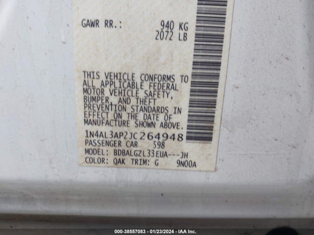 Nissan Altima 2.5 S 2018 1N4AL3AP2JC264948 Image 9