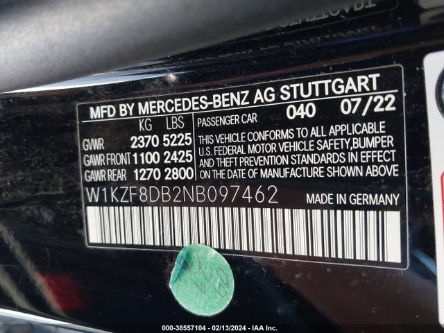 Mercedes-Benz E 350 2022 W1KZF8DB2NB097462 Image 9