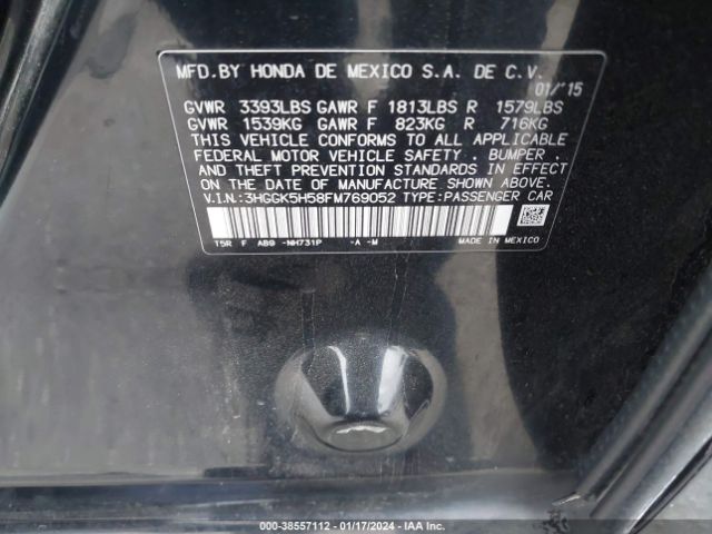 3HGGK5H58FM769052 Honda FIT LX