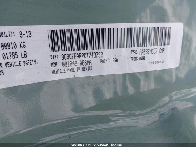 2013 FIAT 500 3C3CFFAR2DT749732 Photo 8