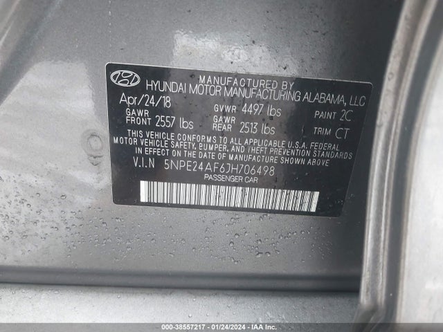 Hyundai SONATA SE 2018 5NPE24AF6JH706498 Image 9