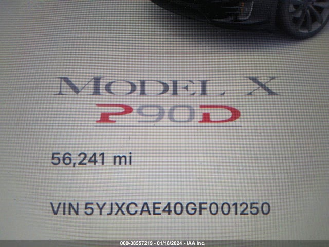 Tesla Model X 60d/p100d/p90d 2016 5YJXCAE40GF001250 Image 16