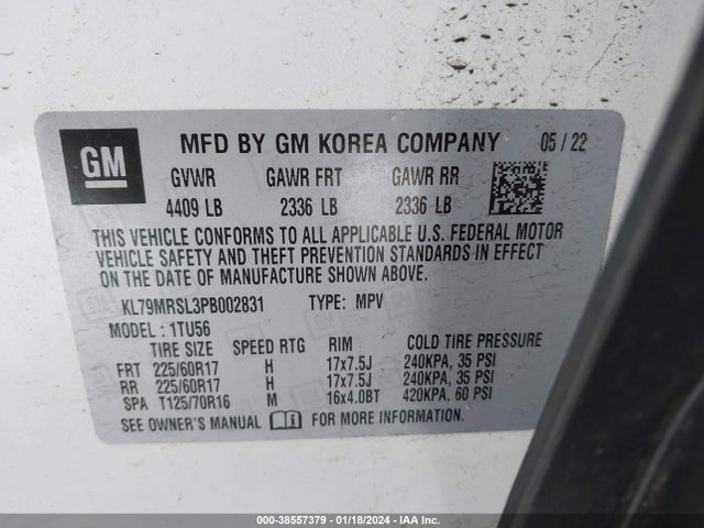 Chevrolet Trailblazer Awd Lt 2023 KL79MRSL3PB002831 Image 9