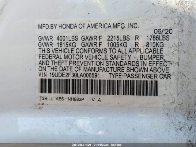 19UDE2F30LA006591 Acura Ilx Standard
