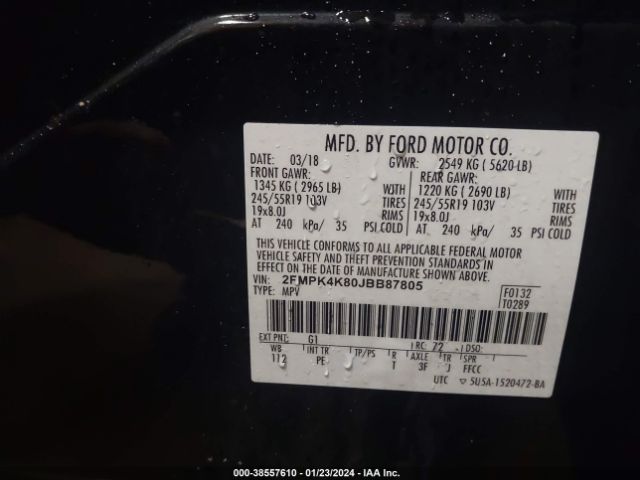 2018 FORD EDGE 2FMPK4K80JBB87805 Photo 8