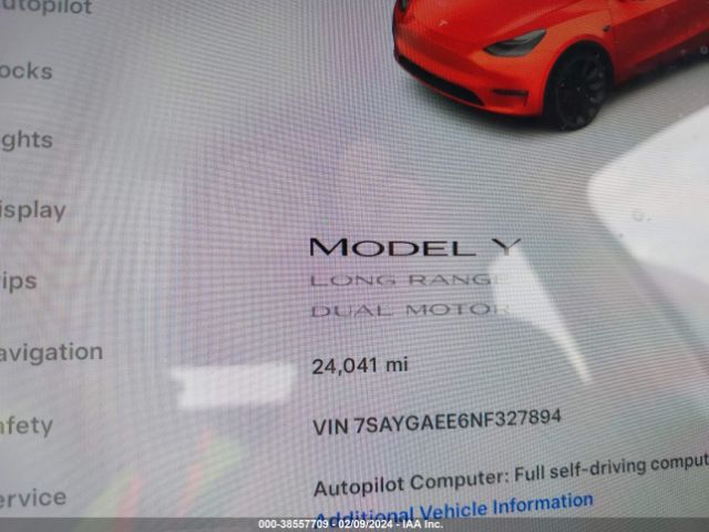 7SAYGAEE6NF327894 Tesla Model Y Long Range Dual Motor All-wheel Drive