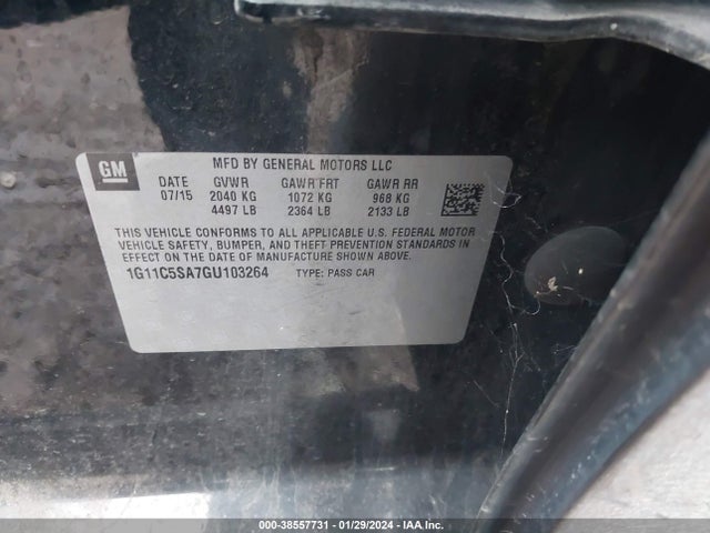 Chevrolet Malibu Limited Lt 2016 1G11C5SA7GU103264 Image 9