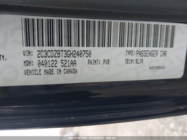 2C3CDZBT3GH240750 Dodge Challenger R/t Plus