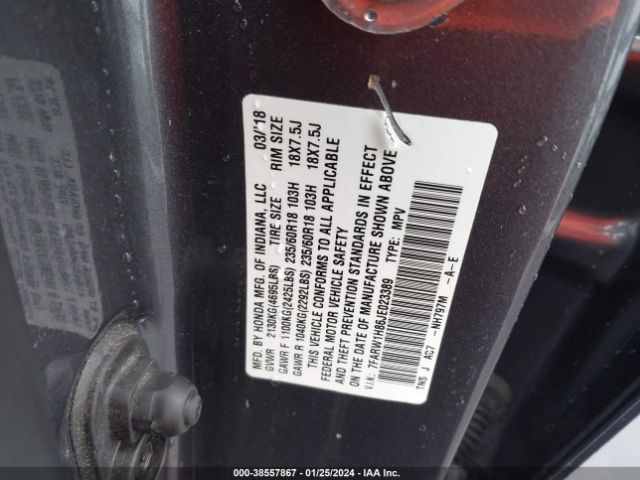 7FARW1H86JE023389 Honda Cr-v Ex-l/ex-l Navi