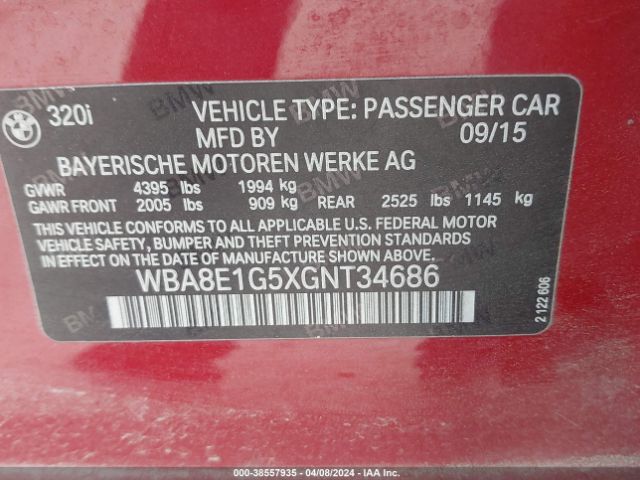 WBA8E1G5XGNT34686 BMW 320i