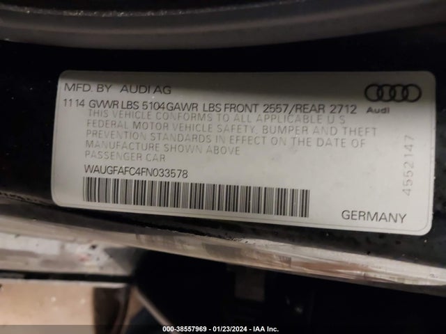 WAUGFAFC4FN033578 Audi A6 2.0t Premium