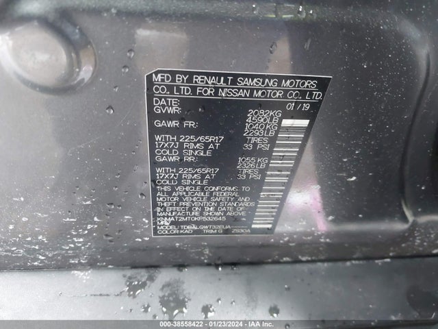 Nissan ROGUE SV 2019 KNMAT2MT0KP532645 Image 9