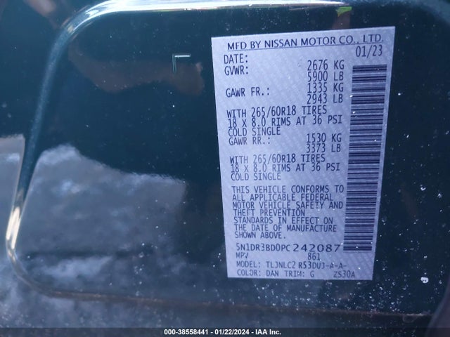 Nissan Pathfinder Rock Creek 4wd 2023 5N1DR3BD0PC242087 Image 9