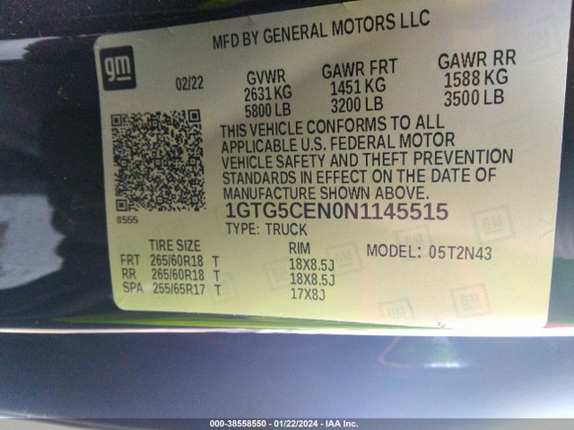 GMC Canyon 2wd  Short Box Elevation 2022 1GTG5CEN0N1145515 Image 9