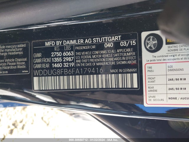 WDDUG8FB6FA179416 Mercedes-Benz S 550 4matic