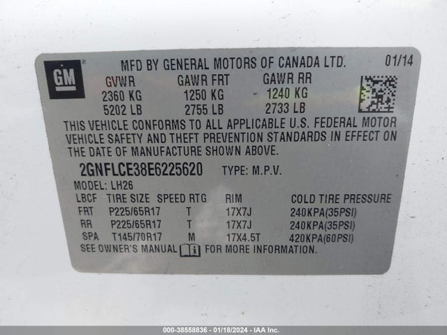 Chevrolet Equinox 2lt 2014 2GNFLCE38E6225620 Image 9